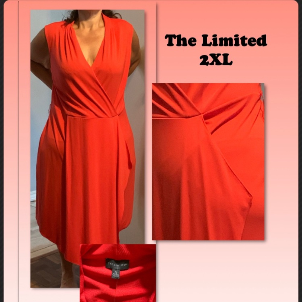 The Limited Apricot colored midi dress